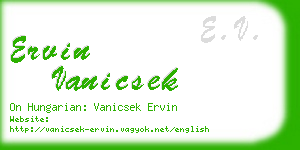 ervin vanicsek business card